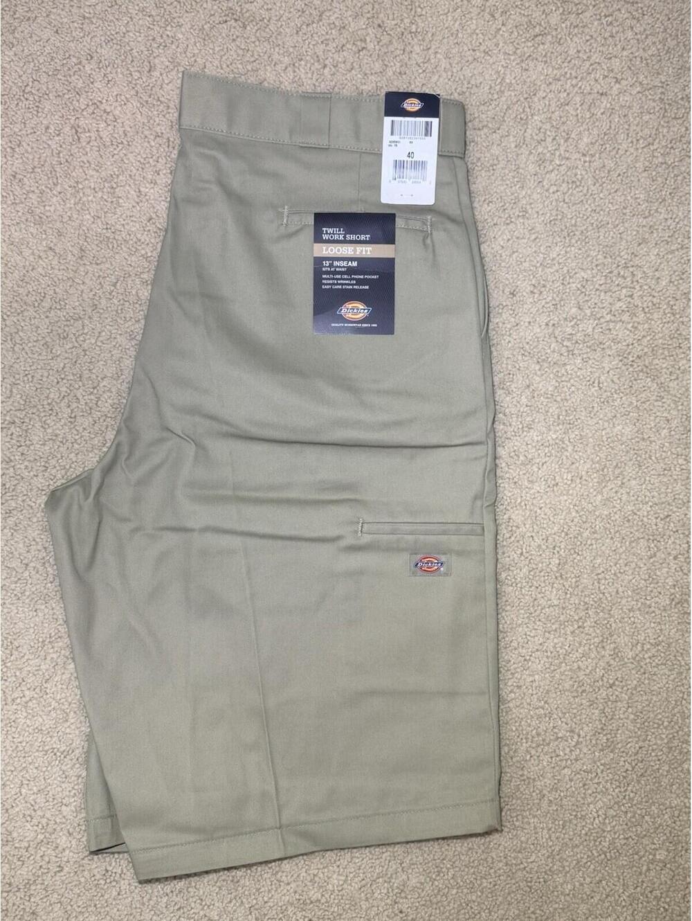 Dickies Twill Work Shorts Men’s 40 Khaki Loose Fit 13 Inseam NWT